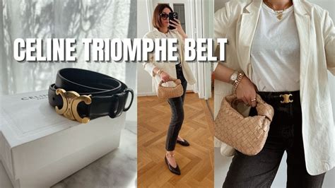 celine triomphe belt dhgate|Celine triomphe belt size comparison.